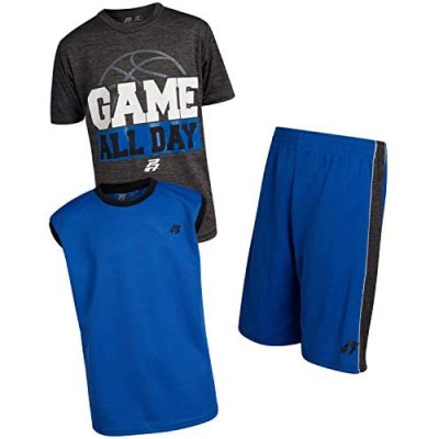 Pro Athlete Boys Athletic Quick Dry Tee-Shirt and Shorts 3 Piece Performance Short Set