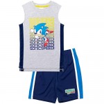 SEGA Sonic The Hedgehog 4 Piece Mix n' Match T-Shirt Tank Top Shorts and Pant Set