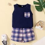 Toddler Boys Summer Cotton Outfits Sleeveless T-Shirt Tank+Short Pants Set 1-5