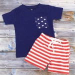 Unique Baby Boys Patriotic 4th of July 2-Piece Summer Outfit