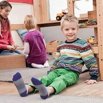Comfoex Boys Socks 6 Pairs Ankle Athletic Sock Half Cushioned Low Cut Socks for Little Big Kids