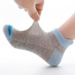 Dejian 5 Pairs Kids Toddler Boys Low Cut Ankle Crew Socks Non Slip Thin Mesh Breathable Soft Socks For Boys Girls