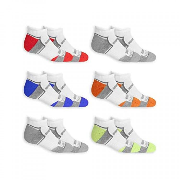Fruit of the Loom boys Everyday Active Cushioned Low Cut Tab Socks 6 Pair