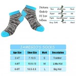 Jamegio Ankle Athletic Socks 12 Pairs Boys Socks Kids Toddler Half Cushion Low Cut socks for Boys Girls Size Age 2-8