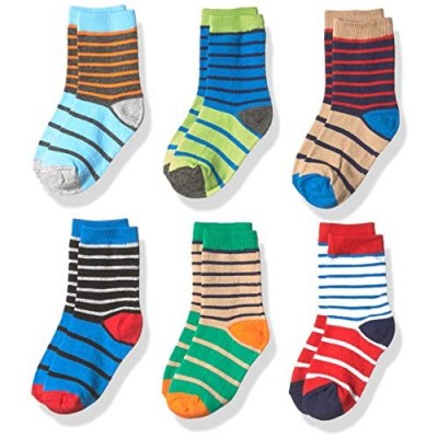Jefferies Socks Boys' Little Stripe Cotton Crew Socks 6 Pair Pack