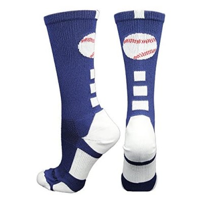 MadSportsStuff Baseball Logo Athletic Crew Socks (Multiple Colors)