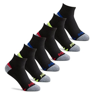 Prince Boys' Quarter Length Athletic Ankle Socks with Cushion for Active Kids