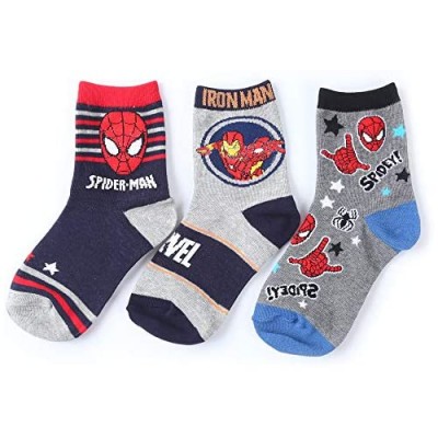 Spiderman Ironman Boys Crew Socks 3Pairs (4~6  7~9  10~12 years old)