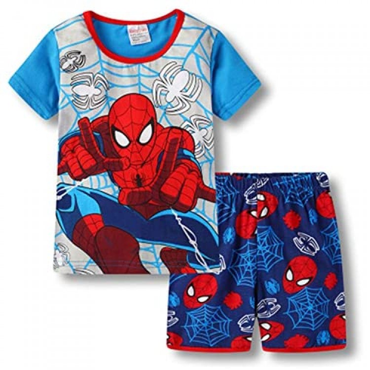 Boys Pajamas 100% Cotton Short Kids Snug Fit Pjs Summer Toddler Sleepwear