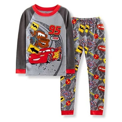 Boys Pajamas 2 Piece Cotton Clothes Long Kids Pjs Toddler Sleepwear Set
