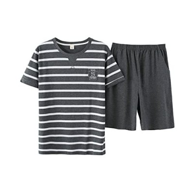 BYX SweetLeisure Big Boys Pajamas Set Soft Cotton Striped Tops with Shorts Pants Kids 8-16 Years
