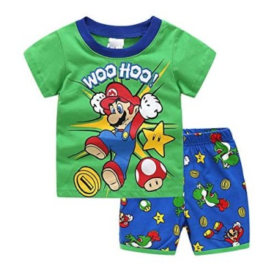 Foryo Boys Super Hero Pajamas Set Summer Kids Nightwear 100% Cotton Cartoon Sleepwears 2-7T