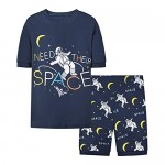 Joyond Cotton Pajamas for Boys Toddler Clothes Kids Snug-Fit Short Sleeve Pjs Pants Set