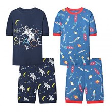 Joyond Cotton Pajamas for Boys Toddler Clothes Kids Snug-Fit Short Sleeve Pjs Pants Set