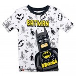 LEGO Batman Movie Boy's Pajama Set 4 Piece PJ Set 100% Cotton Size 4 to 10