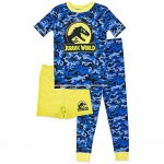 LEGO Jurassic World Boys Dinosaur Pajamas 3pc Cotton PJs for Kids with Pajama Shorts Boys size 4 to 10
