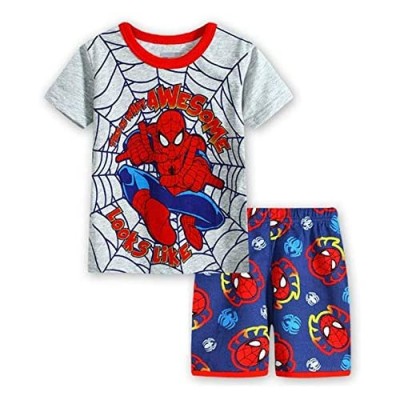 Little Big Boys Pajamas Set 100% Cotton Kids Short Snug Fit Pjs Summer Toddler Sleepwear