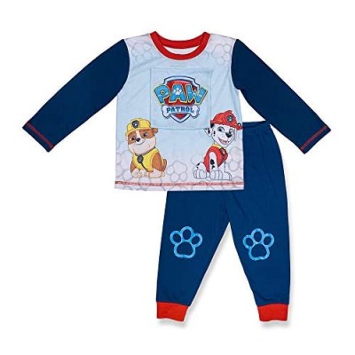 Paw Patrol Boy's Long Sleeve and Long Pants Pajama 2 Piece PJ Set  Navy  Toddler Boy's Size 2T to 5T