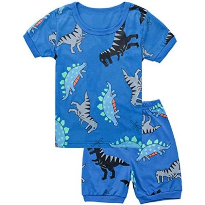 Qtake Fashion boys Pajamas summer short Children Clothes Set 100% Cotton Little Kids Pjs Sleepwear Size 12M-12Years