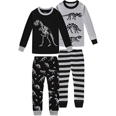 shelry Pajamas for Boys Kids Rocket Christmas Sleepwear Baby Girls Clothes 4 Pieces Pants Set