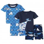 The Children's Place Baby Boys' Shark Four Piece Pajama Set