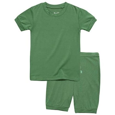 VAENAIT BABY Toddler Kids Girls Boys Solid Short Soft Shirring Viscose Cool Warm Fabric Pjs Sleepwear Pajamas 2pcs Set