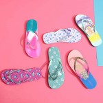 Ataiwee Girl's Flip Flops Kid's Slip On Beach Thong Sandals with Mermaid Turtle Fruit Printed for Younger Older Children.