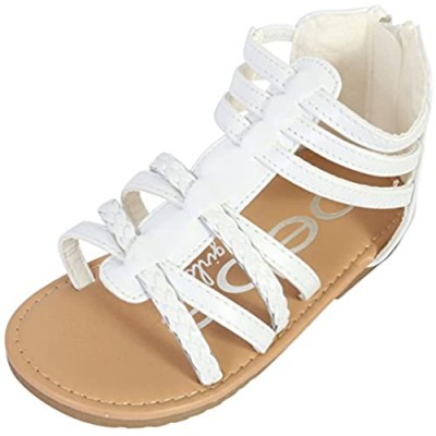 bebe Toddler Girls’ Sandals – Leatherette Strapped Gladiator Sandals with Heel Zipper