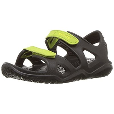 Crocs unisex-kids Swiftwater River Sandal Sandal  Black/Volt Green  3 M US Little Kid