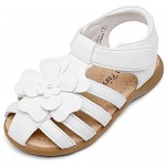 DREAM PAIRS Girls Toddler/Little Kid Closed-Toe Flower Summer Dress Sandals Shoes