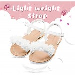 FLYFUPPY Sandals for Girls Ankle Strap Open Toe Flat Sandals Beauty Flower Design Summer Princess Shoes (Little/Big Kid)