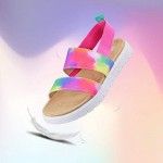 LULEX Little-Girl-Sandals-Kid-Strap-Flat Girl Elastic Sandals Shoes Casual Shoes