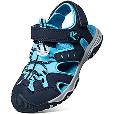 RUNSIDE Boys Girls Sandals Closed-Toe Outdoor Hiking/Walking Athletic Sandals Summer Water Shoes for Toddler/Little Kid/Big Kid