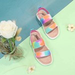 shoeslocker Girls Sandals Summer Shoes Open Toe Elastic Back Strap Sandals Flat for Little Kids Big Kids