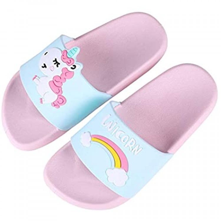 Boys Girls Slide Sandals Kids Outdoor Beach Pool Sandal Soft Unicorn Bath Slippers (Toddler/Little Kid)
