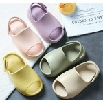 Children’s Slip-on Slippers - Yee-zy slides - Comfy Indoor and Outdoor Water-Proof & Lightweight Soft EVA Sandals with Velcro Adjustment for Girls and Boys - Breathable Design with Non-slip Sole