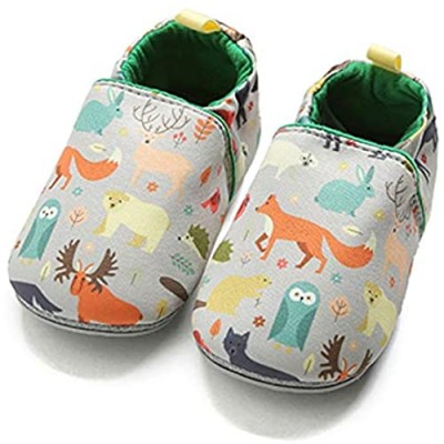 COSANKIM Infant Baby Boys Girls Slipper Soft Sole Non Skid Sneaker Moccasins Toddler First Walker Cirb House Shoes