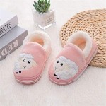 Csfry Boys Girls Warm Plush Animal Slippers Kids Winter Indoor Household Shoes