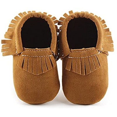 Delebao Unisex Baby Soft Sole Tassels Crib Shoes Moccasins Loafers