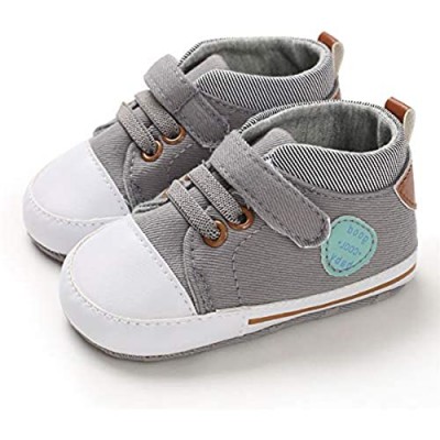 ENERCAKE Baby Boys Girls Shoes Toddler High-Top Ankle Canvas Infant Sneakers Soft Sole Newborn First Walkers Crib Shoes