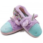 Ewaycom Girls Kids Unicorn Slippers Soft Plush Winter House Shoes Rainbow Slip-on Bootie Slippers