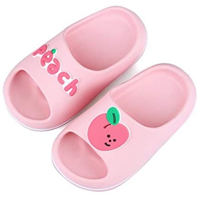 FJWYSANGU Toddler Fruit Bath Shower Slippers Kids Soft Slide Sandals Non-Slip Summer Beach Shoes Boys Girls Pink Blue Yellow Green