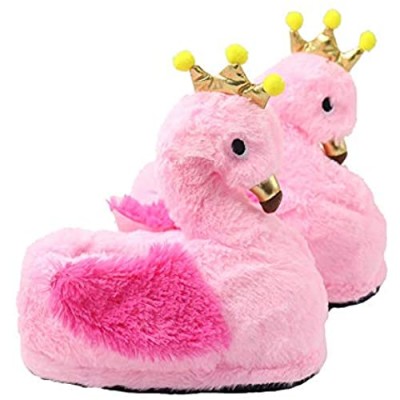 Funkeet Christmas Santa Slippers Winter Plush Stuffed Slippers House Indoor Shoes for Unisex Kids Adults