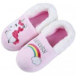 Kids Unicorn House Slippers for Girls Boys - Cute Dinosaur Warm Winter Shoes (Toddler/Little Kid)