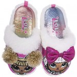 L.O.L. Surprise! Girls Slipper Easy Slip-on Plush Scuff Queen Bee and Rocker Little Kid/Big Kid Size 9 to 1