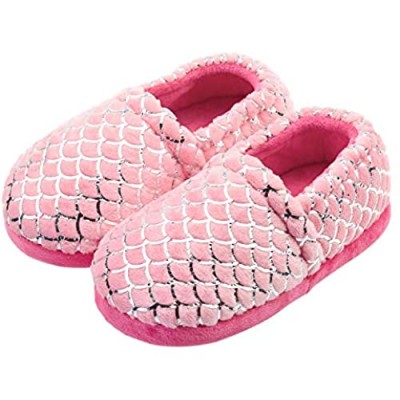 LseLom Girls Cute Slippers with Rubber Soles Kids House Slippers Indoor Outdoor Non Slip Slippers for Toddlers Kids Memory Foam House Shoes for Little Girls