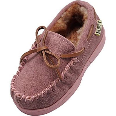 NORTY Toddler Boys Girls Unisex Suede Leather Moccasin Slip On Slippers - Runs 2 Sizes Small