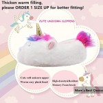 Unicorn Slippers for Girls Cute Fluffy Girls Slippers Cozy Warm Plush Indoor Outdoor Home Slippers Unicorn Gifts for Girls