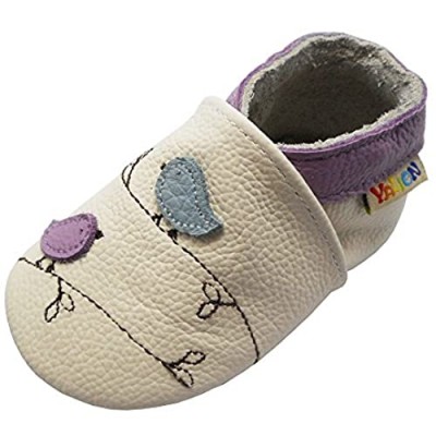 YALION Baby Soft Leather Shoes with Suede Sole Anti-Slip Infant Toddler First Walking Crib Moccasins