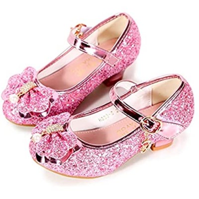 BFOEL Girls Dress Shoes Adorable Sparkle Mary Jane Flats for Wedding Party